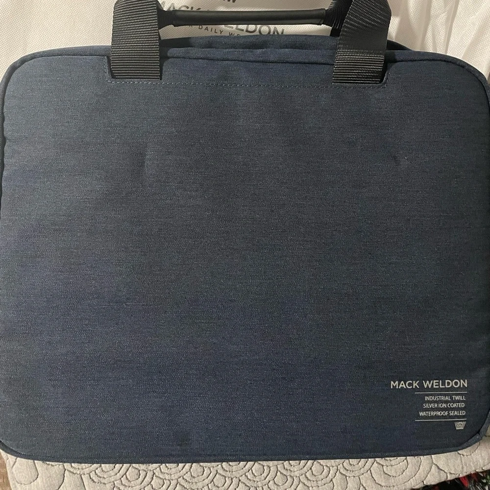 Mack Weldon Heather Navy Blue Ion Briefcase